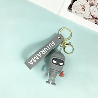 Nuevos regalos creativos Futurama 3D lindos llaveros de PVC bolsa de llave de coche accesorios colgantes llavero de dibujos animados de plástico