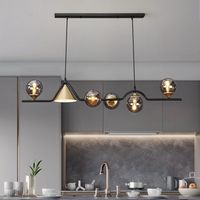Lampes suspendues créatives de luxe minimalistes à une seule ligne en verre pour restaurant, bar, design noir pour salle à manger, bar