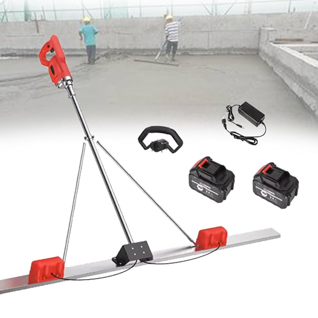 Lithium Battery Powered Vibrating Screed 1.5m/2m Length Cordless & Portable Clean Energy Ultra-Quiet Power Tool