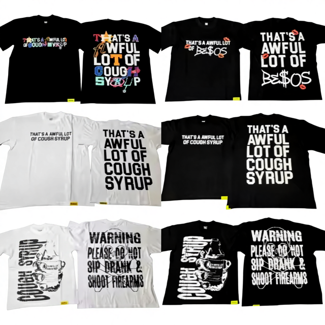 Men's Clothing Y2K T-Shirts Streetwear Tees 100% Cotton THAT'S a AWFUL LOT of COUGH SYRUP T Shirts for Men