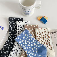 Chaussettes pour femmes tendance en vente chaude, mi-mollet, imprimé léopard, chaussettes en coton pour femmes