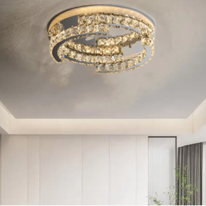 Lámpara colgante de cristal de lujo moderna, Base elegante luz de techo de acero inoxidable, suministro de fábrica, luz de techo LED - Product Image 3