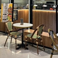Ensemble de table et chaises 2 places en pierre, style luxe léger, pour extérieur, petite cour, balcon, démontable