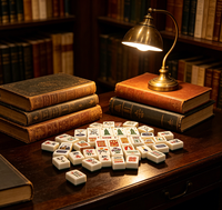 Jeu de Mahjong américain en acrylique personnalisé avec les monuments de New York, 160 pièces gravées, jeu de société de voyage, souvenir, cadeau