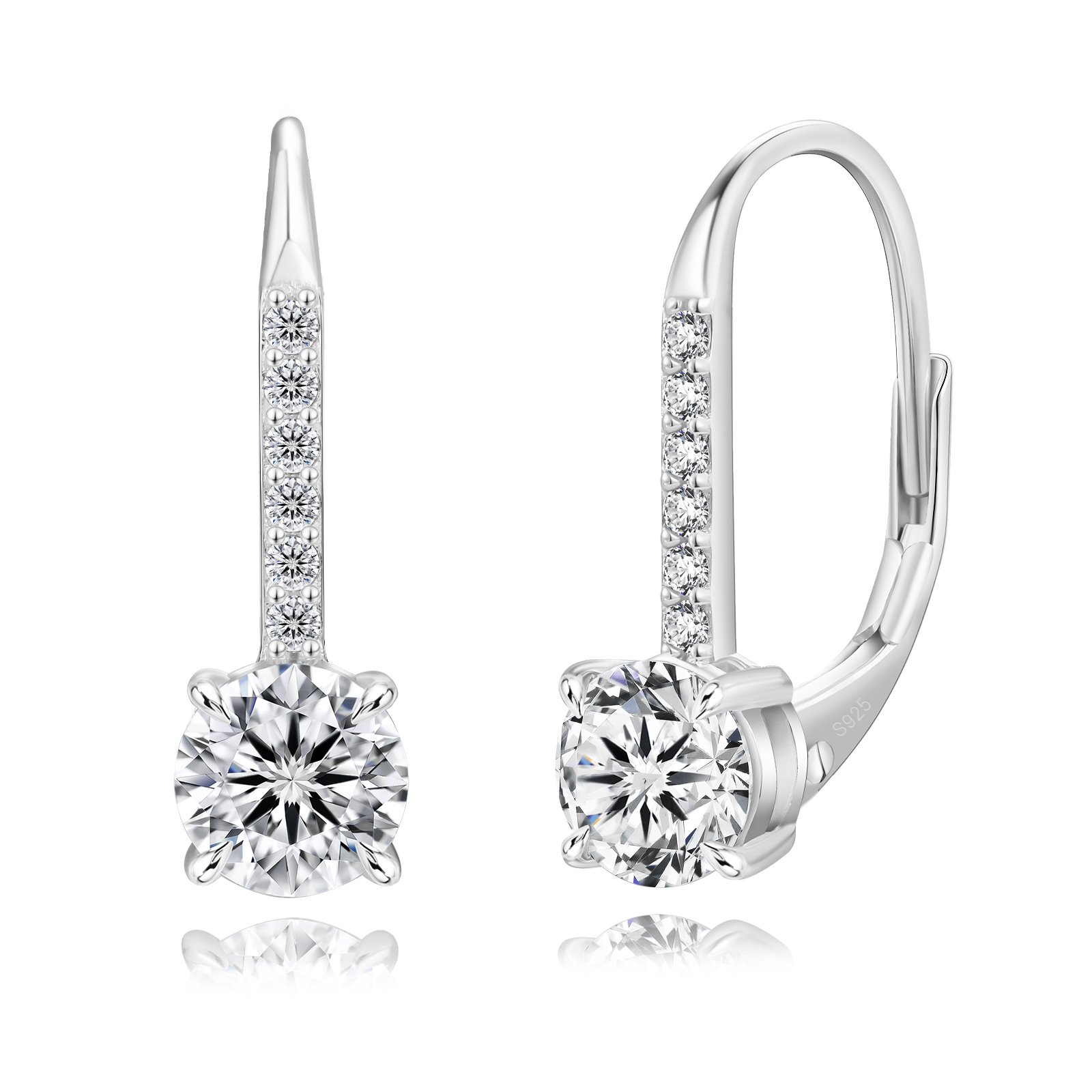 Oro bianco 1,0 ct al paio-5 mm