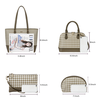 Tas Wanita Model Terbaru 2026 4pcs/set Set Tas Fashion 4 in 1 Bahan Kulit PU Dompet Tas Jinjing Tas Selempang untuk Wanita Tas Mewah