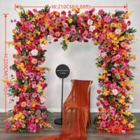 DKB Décoration de toile de fond de mariage sur mesure en gros, arrangement floral d'arche en fleurs artificielles, arches de fleurs artificielles pour mariage