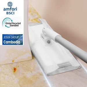 BOOMJOY vente en gros de vadrouille plate jetable sèche et humide et de recharge Kit de balayage multi-surfaces de sol vadrouille à poussière plate nettoyage de sol - Product Image 3