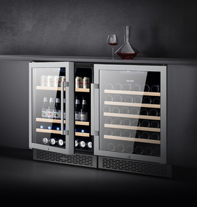 Luxury Dual Zone Wine and Can Fridge Stainless Steel Glass Door Chiller <b>Cooler</b> Cabinet FD-LD42A Dual Zone Wine and Can Fridge FD - Product Image 3