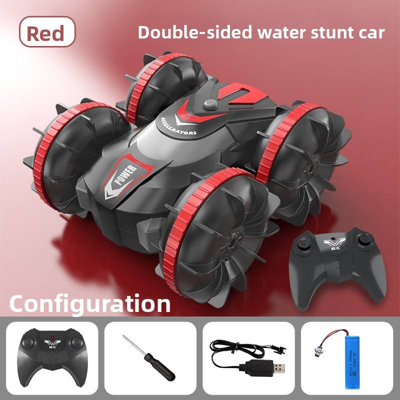 รถล้อปกติ สีแดง สำหรับใช้งานบนบกและในน้ำ