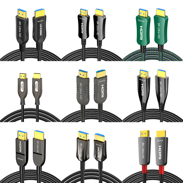 Hot Selling 8K HD for HDMI 2.1 Fiber Optic Cable 48Gbps 10M 15M 20M 25M 30M Zinc Alloy PVC for Laptop Projector Monitor HDTV