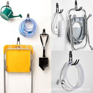 Gancho de pared de acero resistente tipo J para gestión de cables y accesorios de carga de vehículos eléctricos, gancho redondo mediano negro - Product Image 1