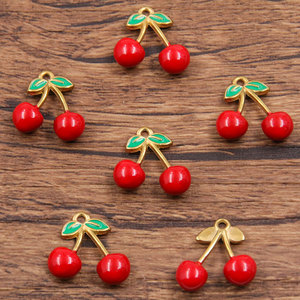 Pulsera de Acero Inoxidable 316L con Dijes de Cereza y Dijes de Comida, Chapada en Oro PVD de 14k 18k, Personalizable DIY para Pulseras y Collares - Product Image 6