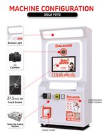 Mesin Photo Booth Pernikahan DSLR Tertutup dengan Printer, Photo Booth Otomatis untuk Pusat Perbelanjaan