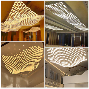 Dekorativer Großer Hotel-Lobby Bankettsaal Maßgefertigter RGB DMX 512 Steuerbarer Großer Moderner Acryl-Kronleuchter - Product Image 4