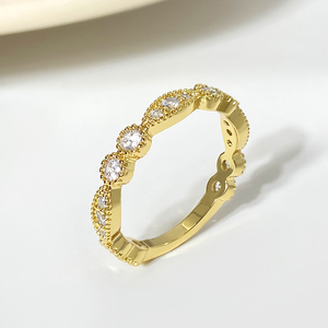 Fashion Trendy 18K Gold Plated <b>CZ</b> Cubic Zircon <b>Rings</b> for Women Girls - Product Image 2