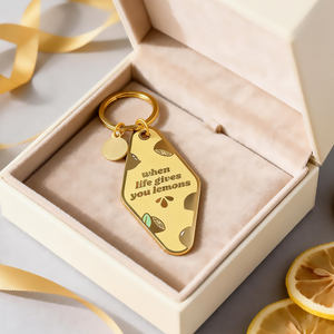 Quando la <span class=keywords><strong>vita</strong></span> ti dà i limoni, portachiavi personalizzati in metallo per Motel, accessori per appendere alla moda, con smalto morbido e duro, portachiavi personalizzato - Product Image 3