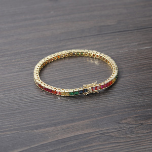 3Mm * 3mm Color Zirconium Tennis <b>Bracelet</b>, Exquisite Women's Personalized Zircon <b>Bracelet</b> Tanjing Fashion Lijing Necklace - Product Image 1