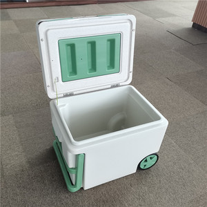Lớn Bánh Gấp Cắm Trại bảng <span class=keywords><strong>Ice</strong></span> lưu trữ container ráp nhựa ngoài trời di động hộp mát với bánh xe - Product Image 3