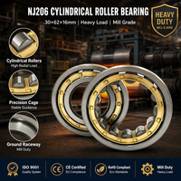 Roulement à rouleaux cylindriques NJ206 NJ205 NUP205 NUP206 à une rangée, radial, haute charge, pour broche de machine-outil – Fournisseur distributeur