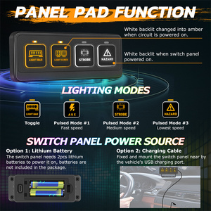 Interruttore a levetta senza fili 4 bande off Road pannello interruttore per 12V 24V fuoristrada - Product Image 4