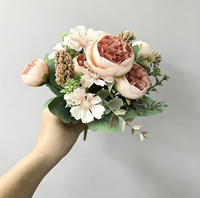 Fournisseur d'usine : Bouquet de pivoines artificielles Austin en soie, fausse fleur en soie pour bouquet de mariée, décoration intérieure, OEM ODM