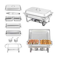 Pemanas Makanan Buffet Listrik 9L Stainless Steel untuk Hotel & Restoran, Peralatan Pemanas Bahan Bakar untuk Chafing Dish