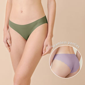 Aiermei-Culottes pour femmes sans couture, logo personnalisé découpé au laser, une pièce, <span class=keywords><strong>Tanga</strong></span> Hipster, marque privée collée, sans couture - Product Image 2