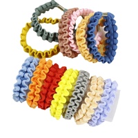 Scrunchie Korea dan Prancis yang Elegan, Ikat Rambut Wanita Elastis Berlipit Bergelombang, Aksesoris Karet Rambut untuk Pernikahan