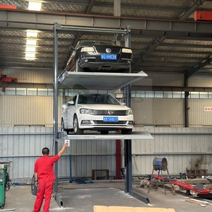 Ascenseur de stationnement de voiture d'empileur triple de deux poteaux équipement en acier de système de stationnement de 3 niveaux pour le stationnement de lot et automatique - Product Image 1