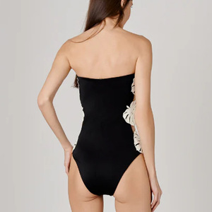Set Costume da Bagno Donna TW con Gonna, Intero a Rete con Foglie 3D Traforate, Abbigliamento da Spiaggia per Vacanze - Product Image 3