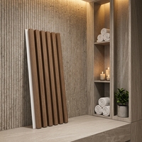 Revêtement mural extérieur décoratif en WPC, imperméable, résistant à l'humidité, panneau composite à rainures 3D, design imitation bois, pour maison et hôtel