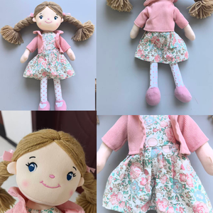 Bambola di Pezza Personalizzata per Bambina Peluche Morbido <span class=keywords><strong>e</strong></span> Carino Bambola Rosa di Peluche per Neonata - Product Image 6