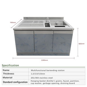Station de travail de barman personnalisée Lanxin, bar à eau, acier inoxydable commercial, équipement de bar à cocktails personnalisé, station de travail - Product Image 6