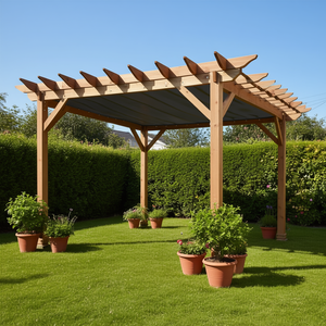 Telo di Ricambio Grigio Scuro con Protezione UV per Pergola 10x10, Facile Installazione, Serie 84C-038 - Product Image 2