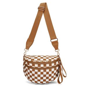 Checkered Crossbody <b>Bag</b> for Women, Nylon Plaid Bum <b>Bags</b> with Large Capacity Waist <b>Bag</b> with 4 Pockets Fanny Pack - Product Image 4
