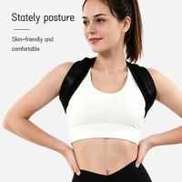 Sangle Correctrice de Posture Noire en Gros pour Usine, Soutien Dorsal Flexible pour l'Exercice Quotidien et la Vie Quotidienne