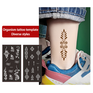 Ingrosso Fiore di Arte Classica Riutilizzabile Henna Tatuaggio Pittura Stencil viso di lusso per il corpo Wist impermeabile henné finto tatuaggio temporaneo - Product Image 6