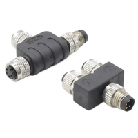 Impermeable M8 Circular Din Conector Y-Splitter T-Connector 3 Pin 1 Macho 2 Hembra Adaptadores Electrónicos Proveedores Conector