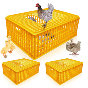 Poultry Carrier Crate Plastic Chicken Transport Cage Chicken Carrier Travel Crate Basket Box for Poultry Bird Duck Goose,