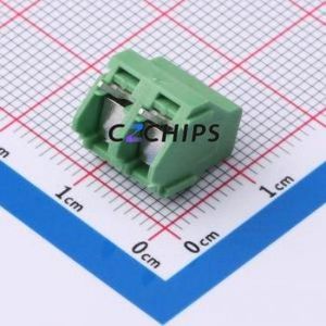DB127L-5.08-2P-GN-S Screw Terminal Block Through hole Component (THT),P=5.08mm Connector 1x2P 5.08mm Green 2P - Product Image 2