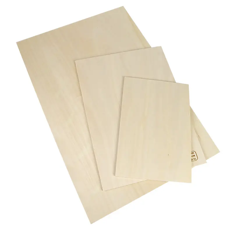 Good quality Laser Cut Wooden Card Unfinished Basswood Plywood Diy Painting Stained Basswood Boards Basswood Plywood