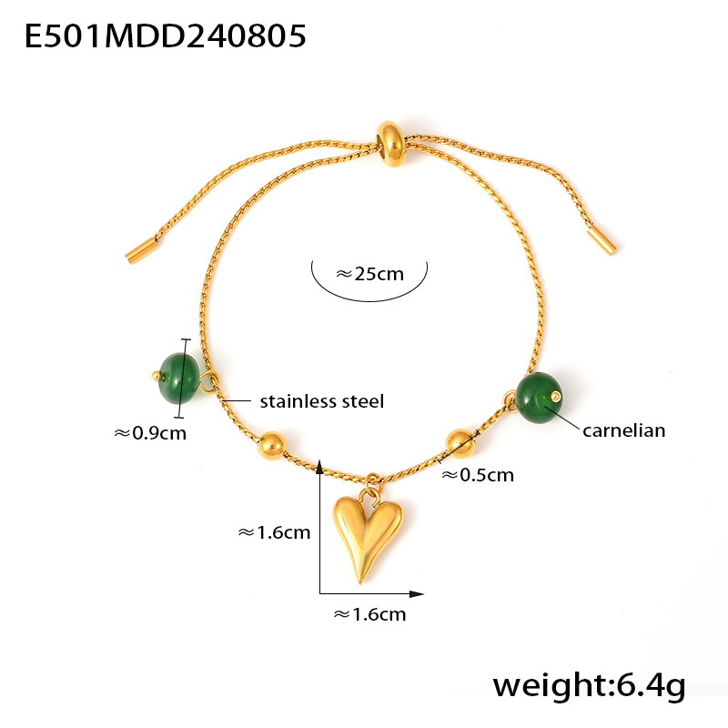 E501- Bracelet vert doré