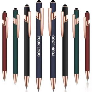Bolígrafo Profesional Personalizado con Logotipo en Oro Rosa de Lujo, Bolígrafo Metálico 2 en 1 con Punta Suave para Pantallas Táctiles - Product Image 6