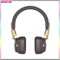 Audífonos Inalámbricos Bluetooth 5.0 con Almohadillas de Cuero Estilo Retro, Reducción de Ruido y Bajos Profundos