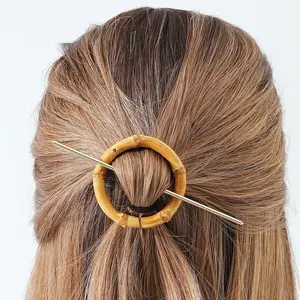Bsy9622 kẹp tóc barrette trong tre mở vòng tròn kẹp tóc phụ nữ