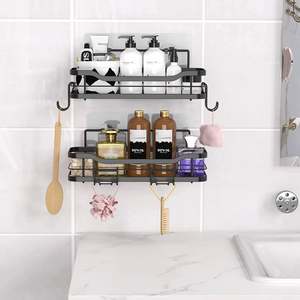 Estante organizador para estante de ducha, adhesivo sin perforación para accesorios, estante de <span class=keywords><strong>cocina</strong></span> para almacenamiento de baño, paquete de 2 - Product Image 5
