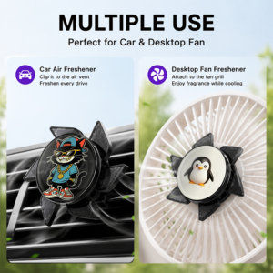 Diffuseur d'arômes de voiture personnalisé OEM ODM, diffuseur rotatif en forme d'éventail, facile à installer - Product Image 5