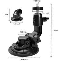 Support de fixation par ventouse pour caméra de voiture, idéal pour enregistreur de conduite, vlogging de voyage, support de pare-brise réglable à 180 degrés