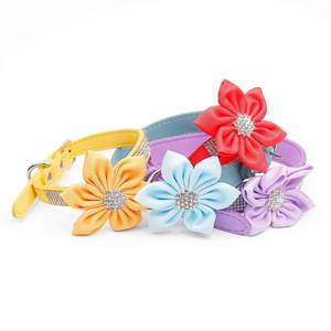 Collares brillantes de diamantes de imitación Collares para perros Collares para gatos Tamaño ajustable con lindos girasoles para gatitos y cachorros - Product Image 2
